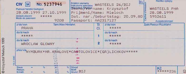 bilet Praha - Wroclaw Gl.